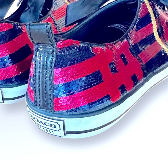 COACH WOMENS PLAID SHOES SNEAKERS WILLA TARTAN SEQUINS SZ 8.5 - Picture 7 of 14